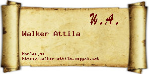 Walker Attila névjegykártya